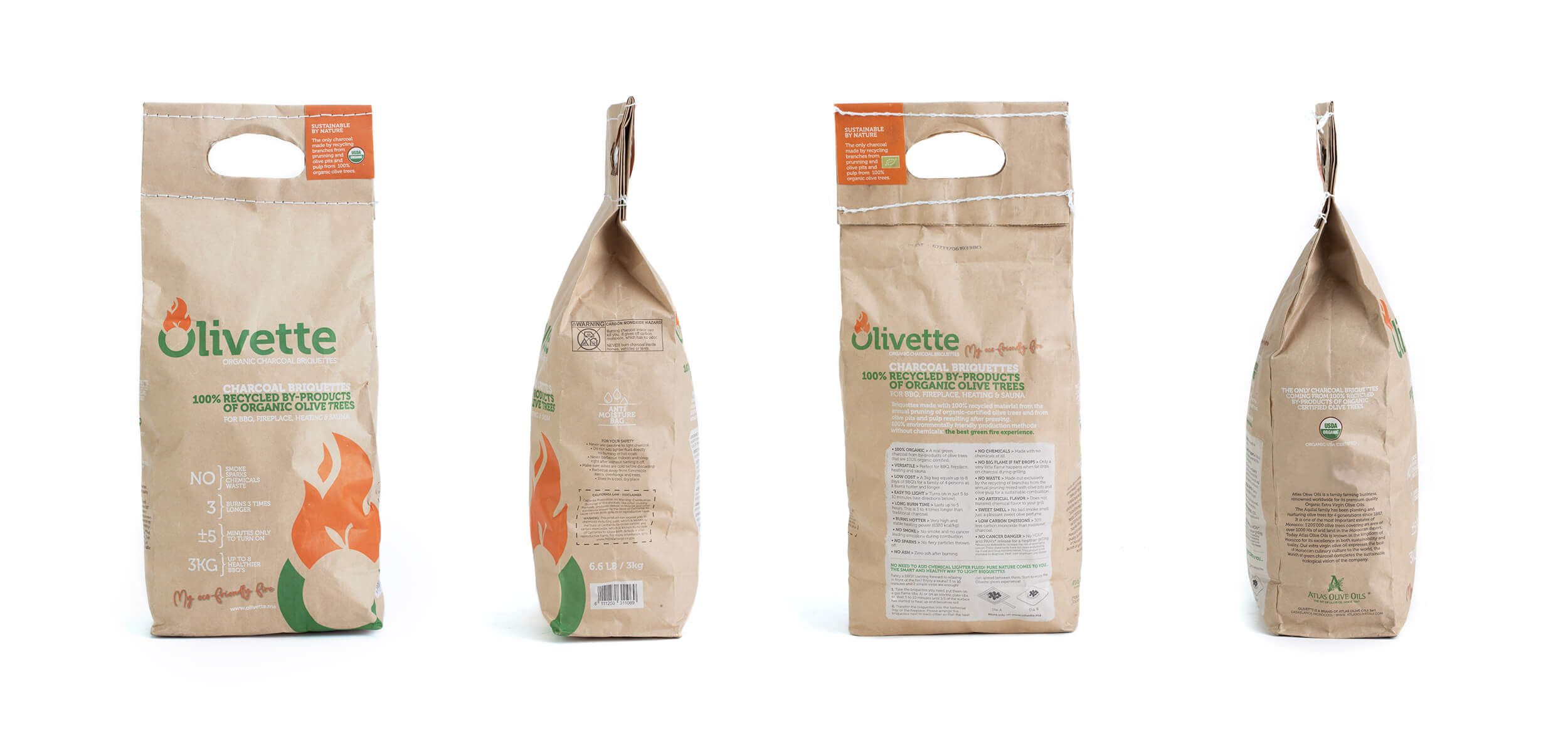 OLIVETTE Organic charcoal briquettes