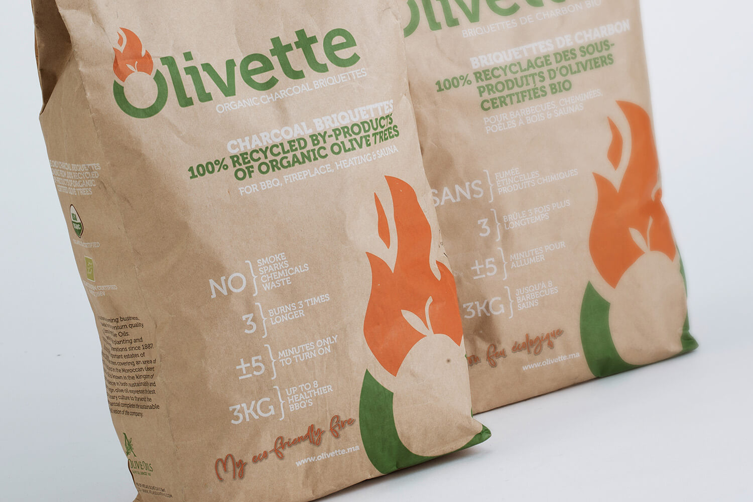 OLIVETTE Organic charcoal briquettes